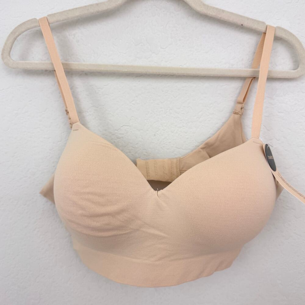 Truekind Womens Supportive Comfort Wireless Shaping Bra Size Lrg Chai Tan